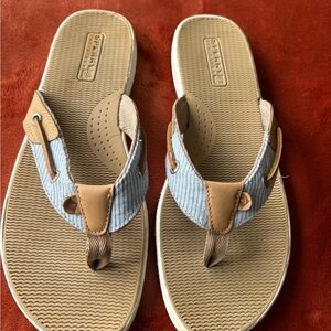 SPERRY WOMENS SEAFISH MARINER FLIP FLOPS SZ 10